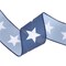LaRibbons 2 1/2 Wired Ribbon | Blue w/ Large White Stars | 10 Yard Roll